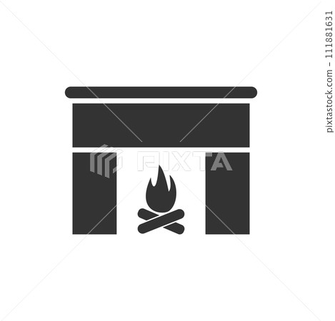 Fireplace icon flat Fireplace icon flat 111881631