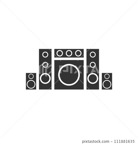 Home theater icon flat 111881635