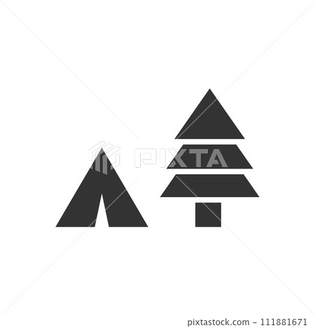 Tourist tent icon flat 111881671