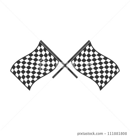 Racing flag icon flat Racing flag icon flat 111881808