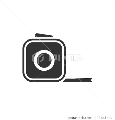 Tape measure icon flat 111881809