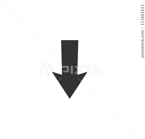 Down arrow icon flat 111881831