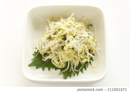 Bean sprout salad with sesame dressing 111881871