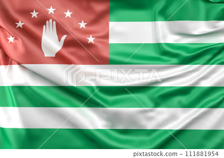 Ruffled Flag of Abkhazia. 3D Rendering 111881954