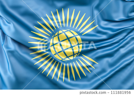 Ruffled Flag of the Commonwealth of Nations. 3D Rendering 111881956