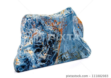 Macro stone Pietersite mineral on white background 111882083