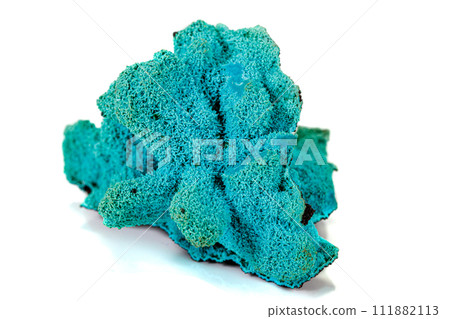 Macro stone mineral Azurite on a white background 111882113