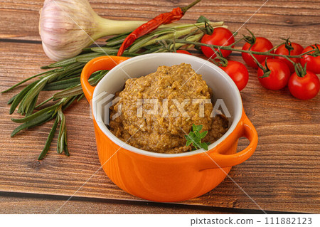 Jewish eggplant dip with oil Jewish eggplant dip with oil 111882123