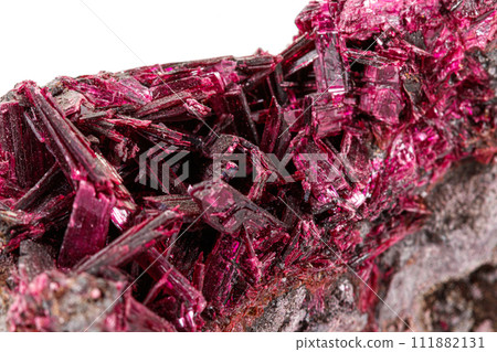 Macro stone mineral Wulfenite on a white background Macro stone mineral Wulfenite on a white background 111882131