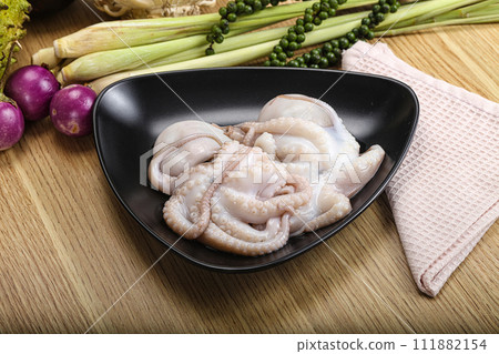 Delicous fresh raw uncooked octopus Delicous fresh raw uncooked octopus 111882154