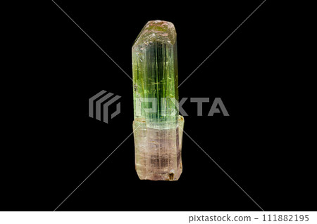 Macro tourmaline mineral stone on black Macro tourmaline mineral stone on black 111882195