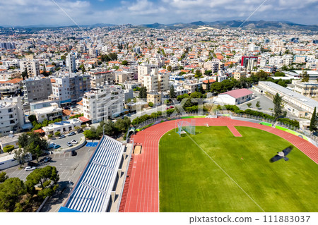 Elevated view at Lanition Stadium. Limassol, Cyprus 111883037