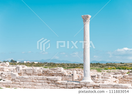 Antique column at Kourion archaeological site. Limassol District, Cyprus Antique column at Kourion archaeological site. Limassol District, Cyprus 111883054
