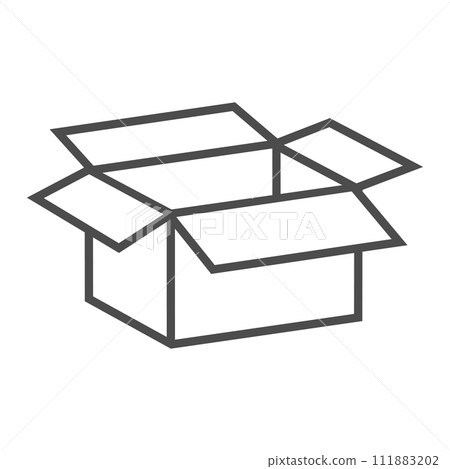 開啟紙板線描向量圖示插畫素材 111883202