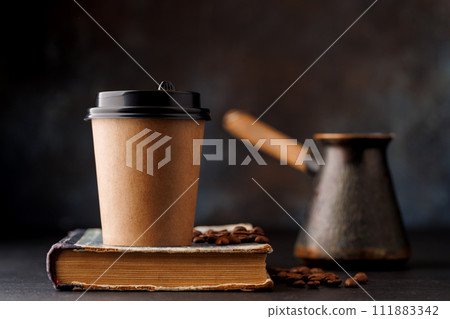 Aromatic coffee in a paper cup 111883342