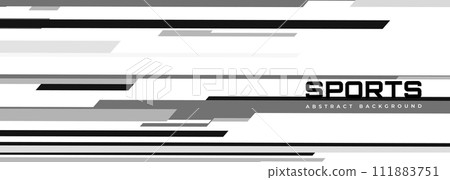 White modern sports banner design with horizontal black and gray lines. Vector abstract illustration sports background White modern sports banner design with horizontal black and gray lines. Vector abstract illustration sports background 111883751