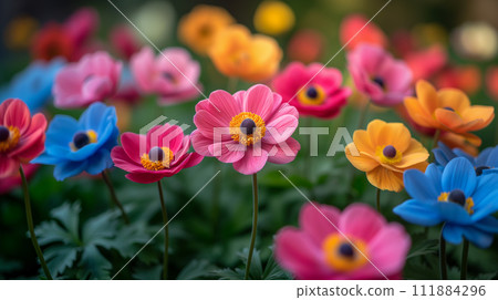 海葵盛開的花園人工智慧生成的圖像 海葵盛開的花園人工智慧生成的圖像 111884296