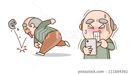 爺爺因為不知道如何使用智慧型手機而發脾氣 111884362