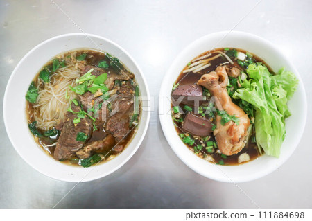 noodles , beef noodles and Chinese noodles or chicken soup 111884698