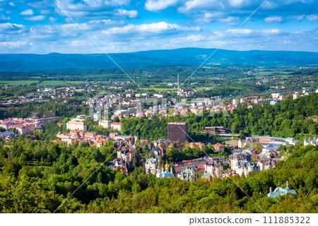 Aerial view of Karlovy Vary or Carlsbad. Czech Republic Aerial view of Karlovy Vary or Carlsbad. Czech Republic 111885322
