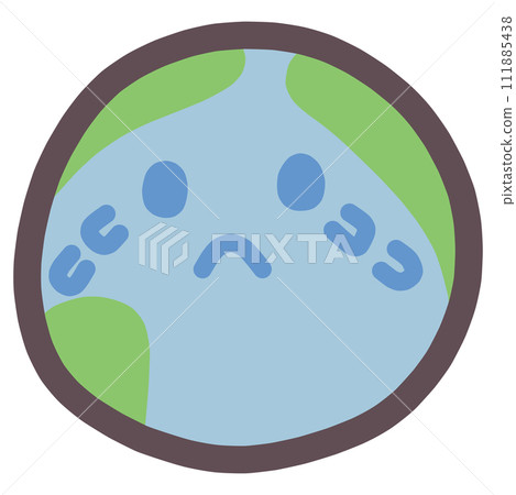 可愛的地球變形哭泣人物插畫 111885438