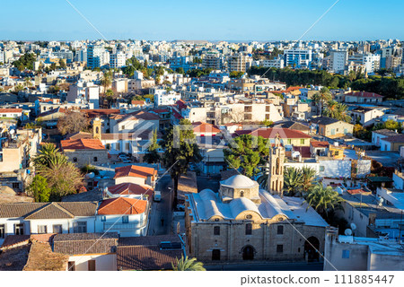 Elevated view of Nicosia rooftops. Cyprus 111885447