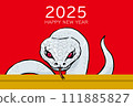 2025 New Year's card design Snake Real Red Year of the Snake 111885827