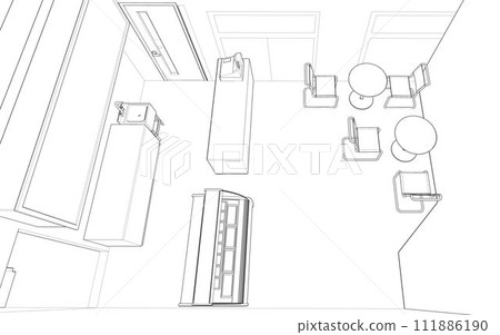 3D illustration of building project 111886190