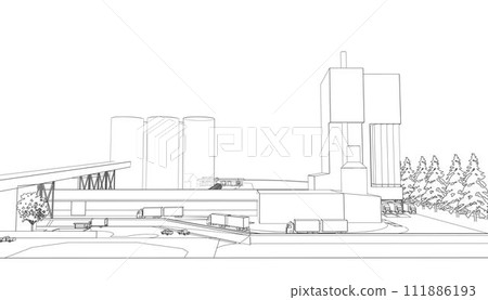3D illustration of building project 3D illustration of building project 111886193