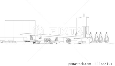 3D illustration of building project 3D illustration of building project 111886194