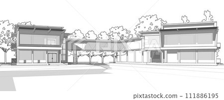 3D illustration of building project 3D illustration of building project 111886195