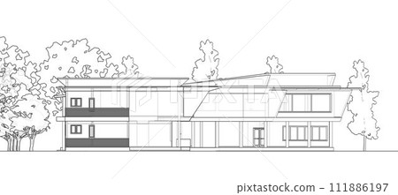 3D illustration of building project 111886197