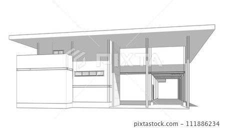 3D illustration of building project 3D illustration of building project 111886234