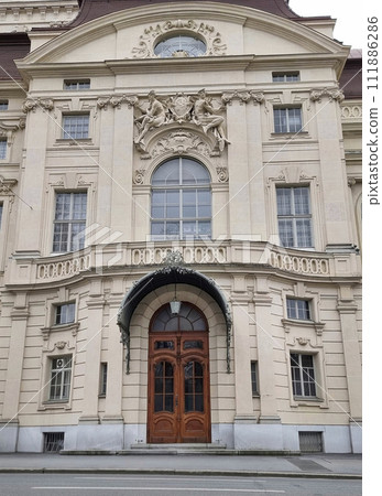 Exterior of Opera House building in the city center of Graz, Steiermark region, Austria 111886286