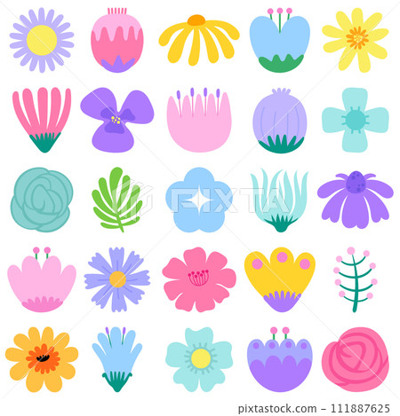 hello spring hand drawn abstract flower symbol object vector illustration hello spring hand drawn abstract flower symbol object vector illustration 111887625