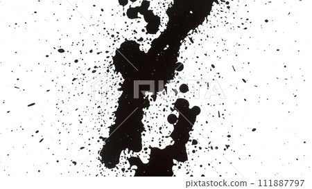 Macro Shot of Black Ink Drops Isolated on White Background Macro Shot of Black Ink Drops Isolated on White Background 111887797