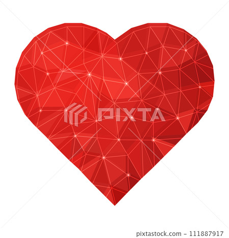 Vector Poligonal Ruby Heart Vector Poligonal Ruby Heart 111887917