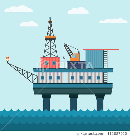 Oil Platform In The Ocean 111887920
