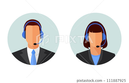 Man And Woman Customer Support, Service Avatars 111887925