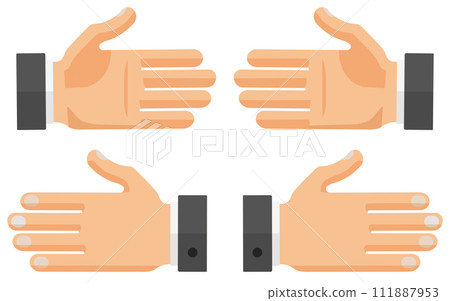 Vector Set of Flat Hands 111887953