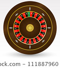 European (French) Casino Roulette Wheel Vector Illustration 111887960