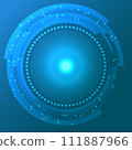 Vector Cyan Abstract Background With Technology Circles 111887966