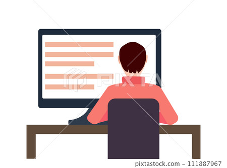 Man Working On Desktop Computer. 111887967