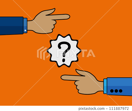 Two Hands Pointing In Different Directions. Two Hands Pointing In Different Directions. 111887972