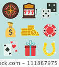 Set Of Cartoon Flat Casino Icons. 111887975