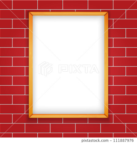 Picrute On Brick Wall Seamless Background. 111887976
