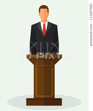 Vector Illustration Politician Man Giving Speech Vector Illustration Politician Man Giving Speech 111887985