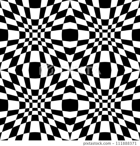 Abstract Seamless Geometric Op Art Black and White Pattern. Convex and Concave Texture. Vector Illustration. 111888371