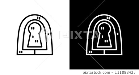 可編輯的大阪著名地點仁德天皇陵墓線圖標 111888423