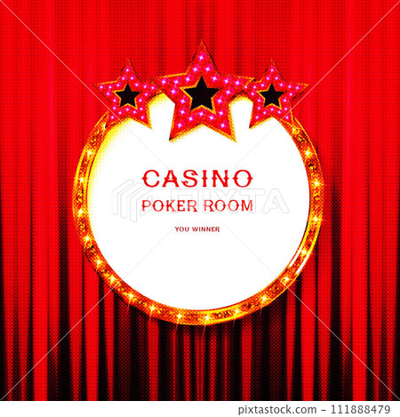 Shining round retro banner. 3D illustration 111888479
